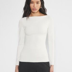 Aritzia Original Contour Boatneck Longsleeve In Light Birch